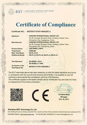 UL sertifikatas,FCC sertifikatas,CE liudijimas, skirtas LED apšvietimui 2,
18062108,
KARNAR INTERNATIONAL GROUP LTD