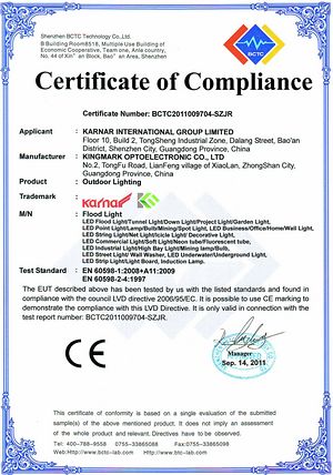 Certyfikat
KARNAR INTERNATIONAL GROUP LTD