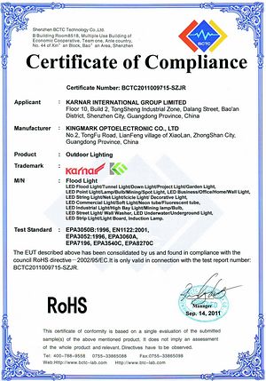 Certificate
KARNAR INTERNATIONAL GROUP LTD