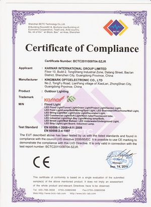 Certificaat
KARNAR INTERNATIONAL GROUP LTD